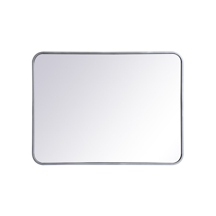 Elegant Decor Evermore Soft Corner Rectangular Mirror 24X32", Silver