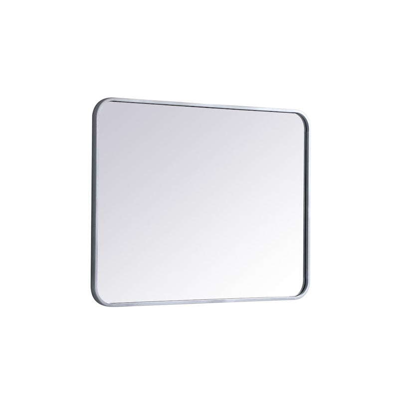 Elegant Decor Evermore Soft Corner Rectangular Mirror 24X32", Silver
