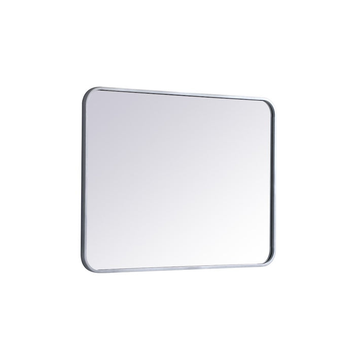 Elegant Decor Evermore Soft Corner Rectangular Mirror 24X32", Silver