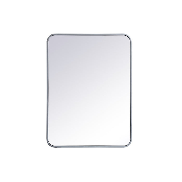 Elegant Decor Evermore Soft Corner Rectangular Mirror 24X32", Silver