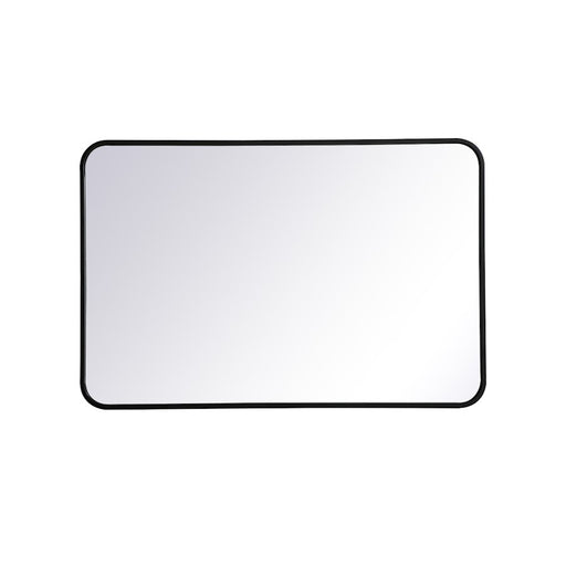 Elegant Decor Evermore Soft Corner Rectangular Mirror 24X36", Black