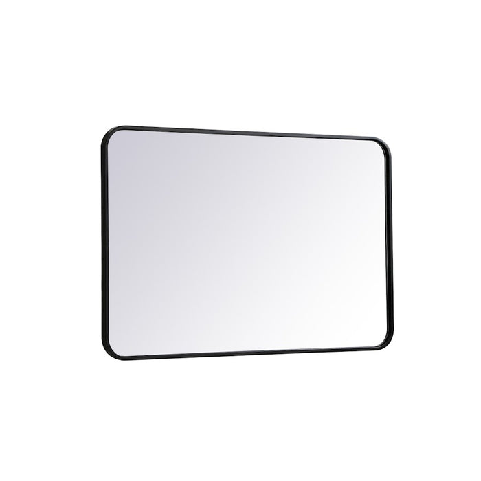Elegant Decor Evermore Soft Corner Rectangular Mirror 24X36", Black
