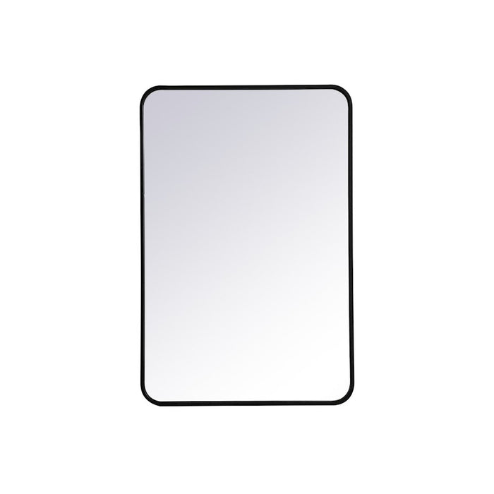 Elegant Decor Evermore Soft Corner Rectangular Mirror 24X36", Black