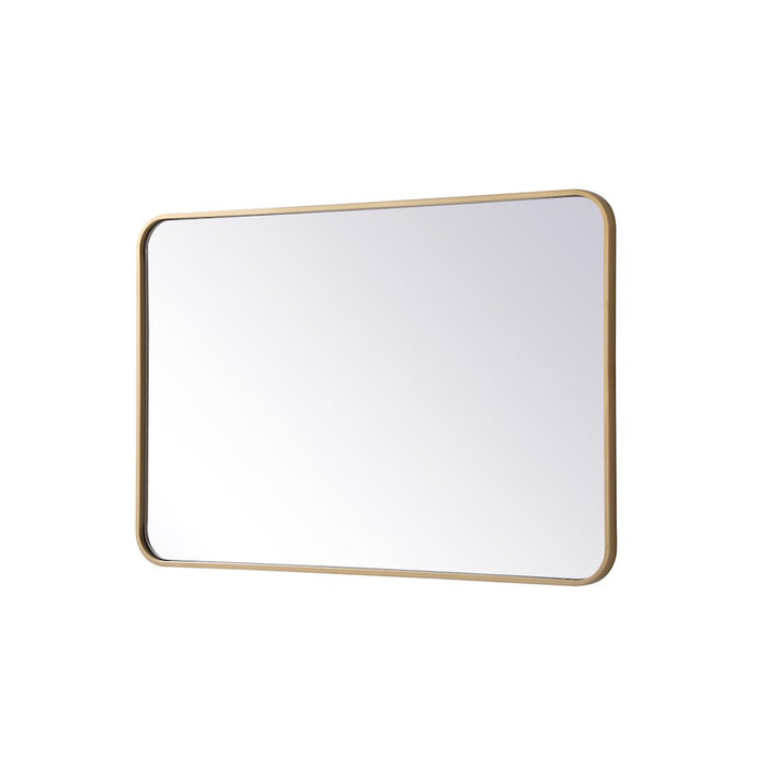 Elegant Decor Evermore Soft Corner Rectangular Mirror 24X36", Brass