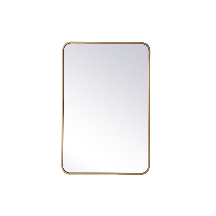 Elegant Decor Evermore Soft Corner Rectangular Mirror 24X36", Brass