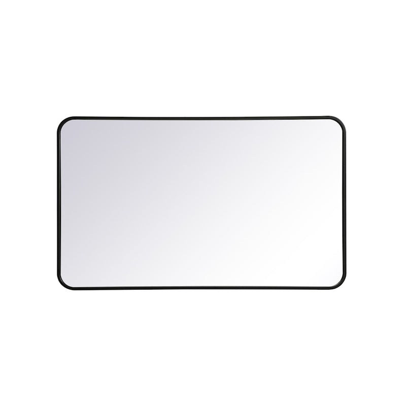 Elegant Decor Evermore Soft Corner Rectangular Mirror 24X40", Black
