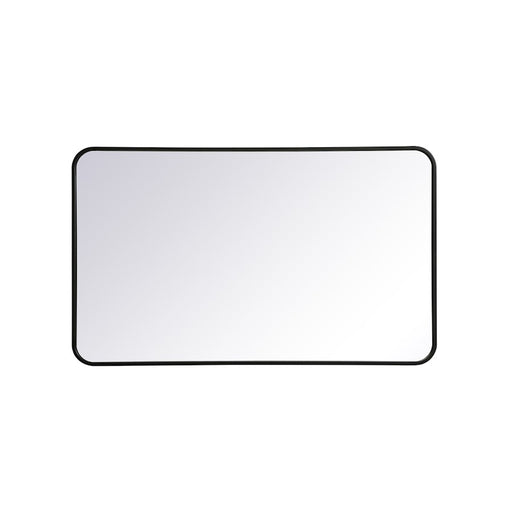 Elegant Decor Evermore Soft Corner Rectangular Mirror 24X40", Black