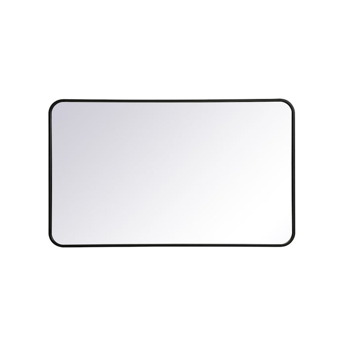 Elegant Decor Evermore Soft Corner Rectangular Mirror 24X40", Black