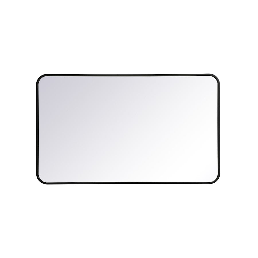 Elegant Decor Evermore Soft Corner Rectangular Mirror 24X40", Black