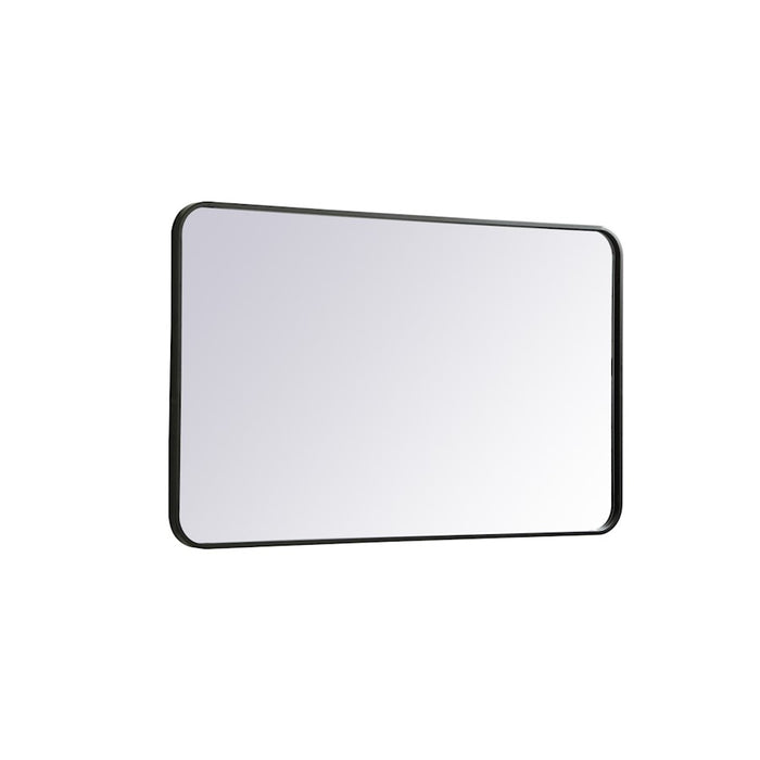Elegant Decor Evermore Soft Corner Rectangular Mirror 24X40", Black