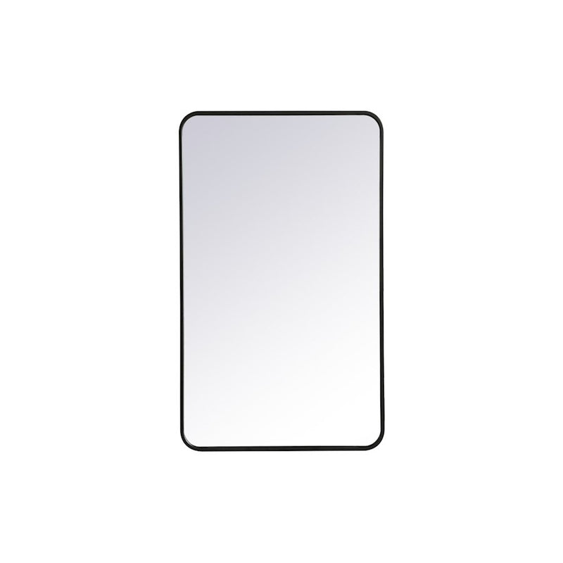 Elegant Decor Evermore Soft Corner Rectangular Mirror 24X40", Black