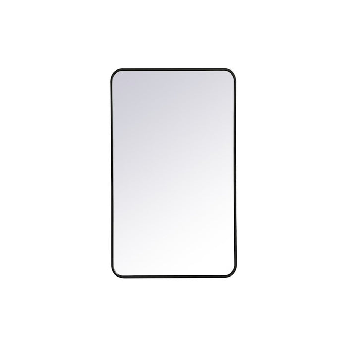 Elegant Decor Evermore Soft Corner Rectangular Mirror 24X40", Black