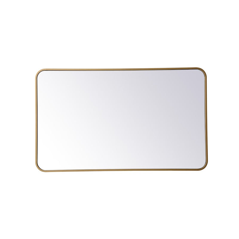 Elegant Decor Evermore Soft Corner Rectangular Mirror 24X40", Brass
