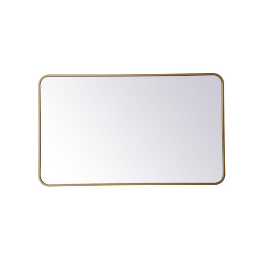 Elegant Decor Evermore Soft Corner Rectangular Mirror 24X40", Brass