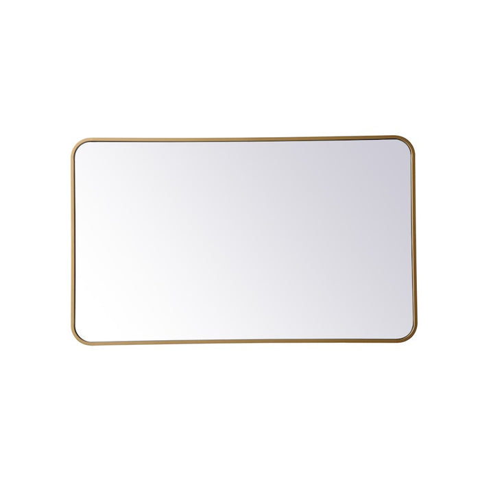 Elegant Decor Evermore Soft Corner Rectangular Mirror 24X40", Brass