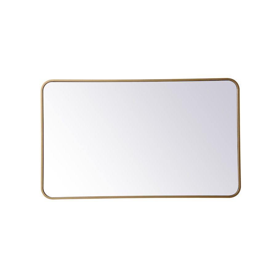Elegant Decor Evermore Soft Corner Rectangular Mirror 24X40", Brass