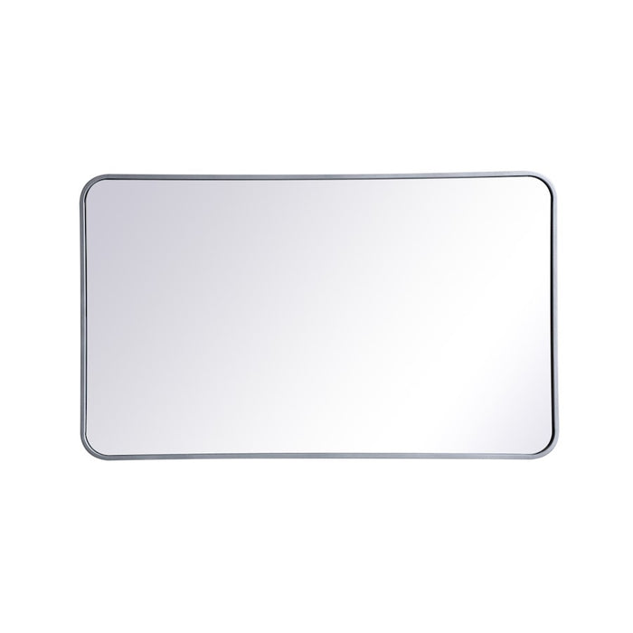 Elegant Decor Evermore Soft Corner Rectangular Mirror 24X40", Silver