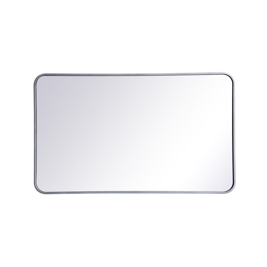Elegant Decor Evermore Soft Corner Rectangular Mirror 24X40", Silver