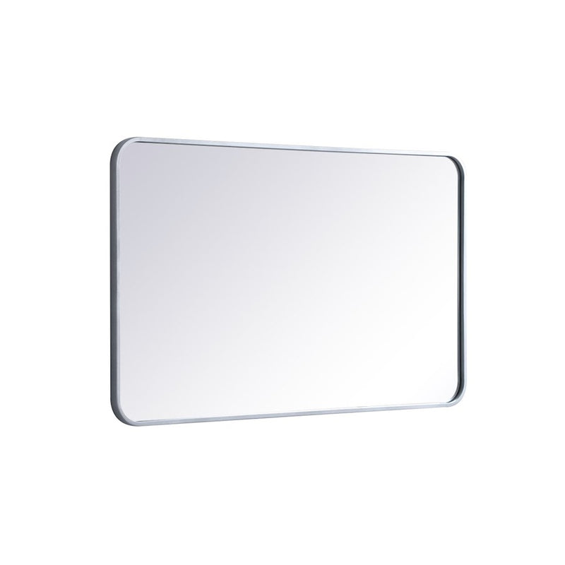 Elegant Decor Evermore Soft Corner Rectangular Mirror 24X40", Silver