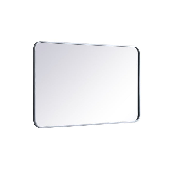 Elegant Decor Evermore Soft Corner Rectangular Mirror 24X40", Silver