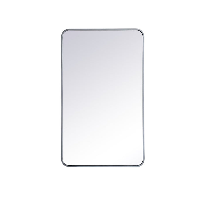 Elegant Decor Evermore Soft Corner Rectangular Mirror 24X40", Silver