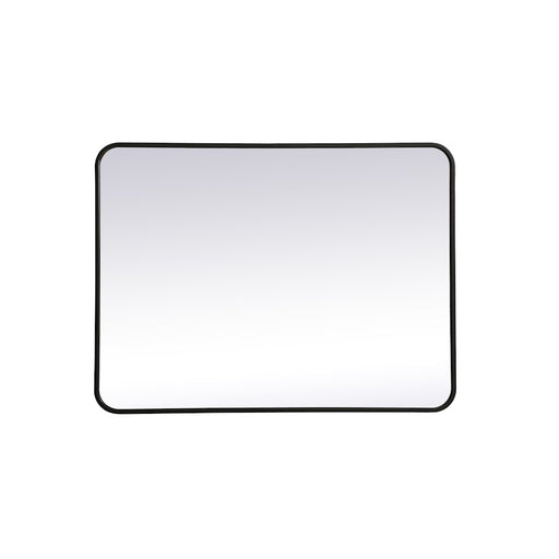 Elegant Decor Evermore Soft Corner Rectangular Mirror 27X36", Black