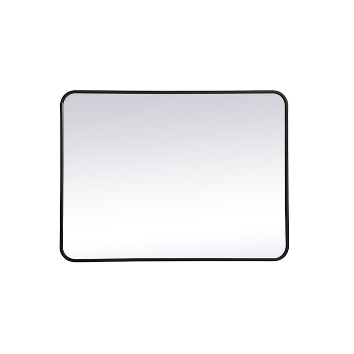 Elegant Decor Evermore Soft Corner Rectangular Mirror 27X36", Black