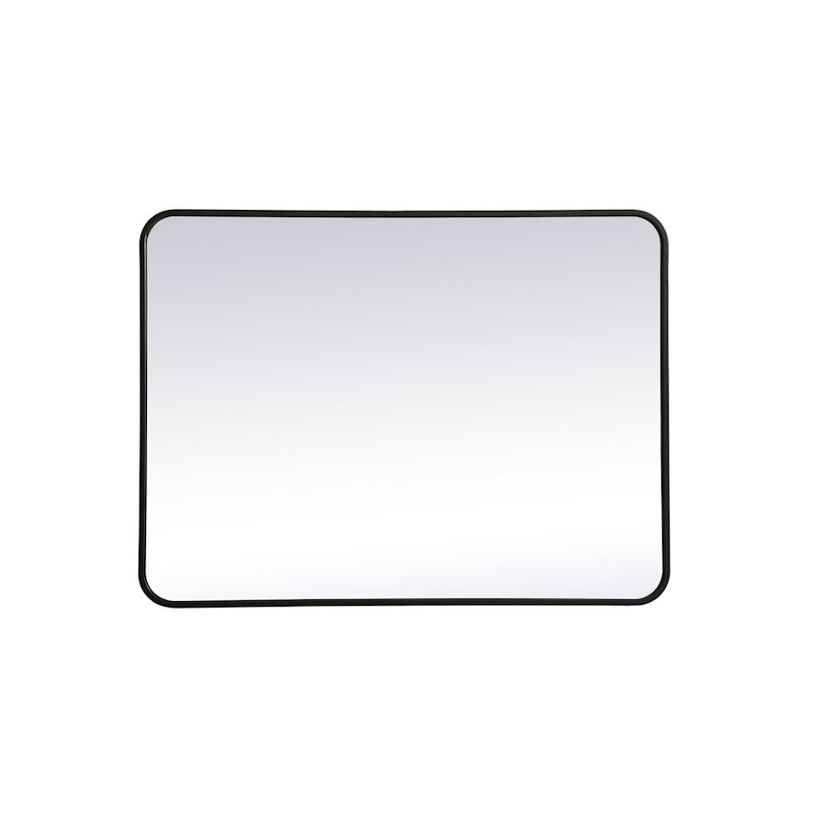 Elegant Decor Evermore Soft Corner Rectangular Mirror 27X36", Black