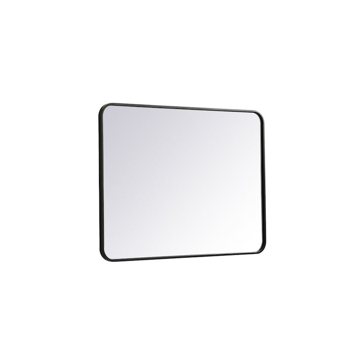 Elegant Decor Evermore Soft Corner Rectangular Mirror 27X36", Black
