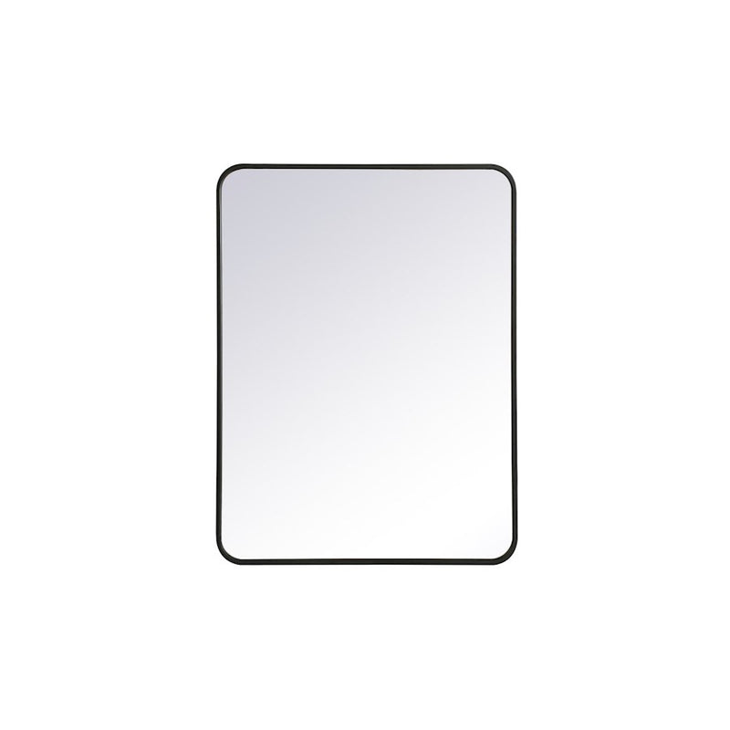 Elegant Decor Evermore Soft Corner Rectangular Mirror 27X36", Black