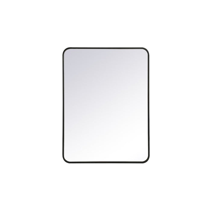 Elegant Decor Evermore Soft Corner Rectangular Mirror 27X36", Black