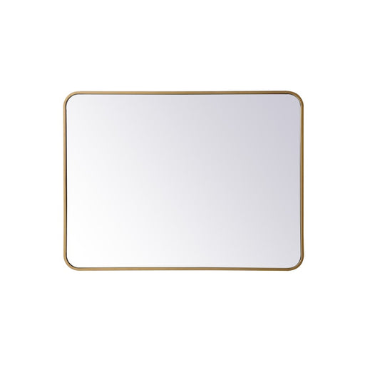 Elegant Decor Evermore Soft Corner Rectangular Mirror 27X36", Brass