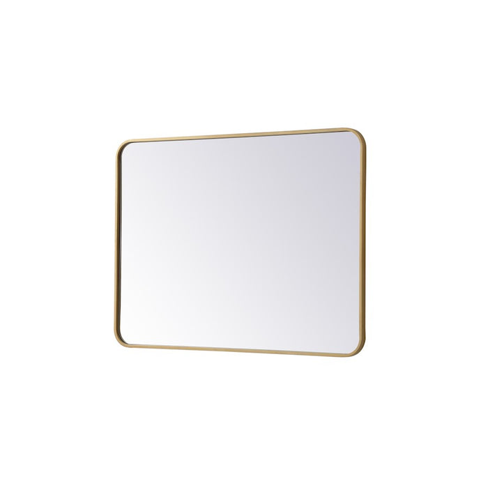 Elegant Decor Evermore Soft Corner Rectangular Mirror 27X36", Brass