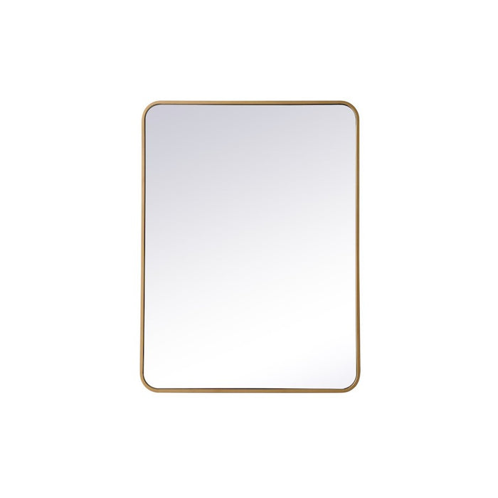 Elegant Decor Evermore Soft Corner Rectangular Mirror 27X36", Brass