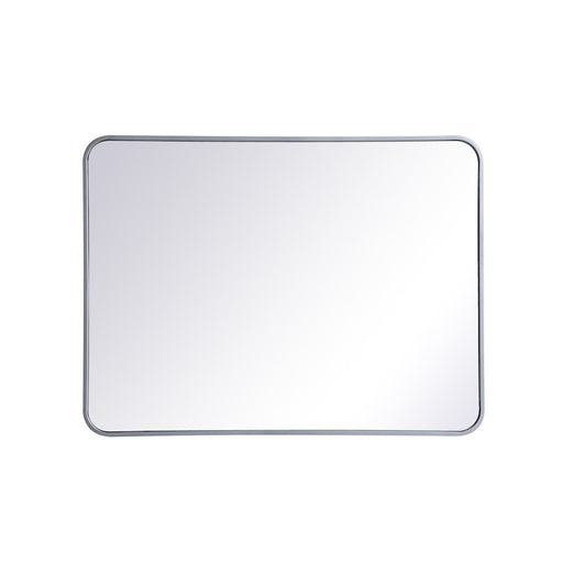 Elegant Decor Evermore Soft Corner Rectangular Mirror 27X36", Silver