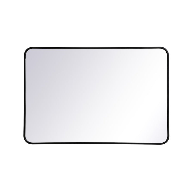 Elegant Decor Evermore Soft Corner Rectangular Mirror 27X40", Black