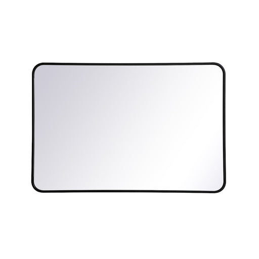 Elegant Decor Evermore Soft Corner Rectangular Mirror 27X40", Black