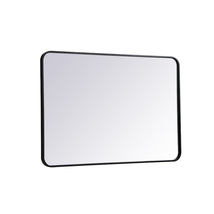 Elegant Decor Evermore Soft Corner Rectangular Mirror 27X40", Black