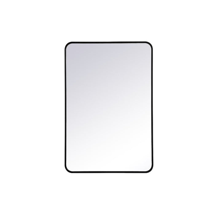 Elegant Decor Evermore Soft Corner Rectangular Mirror 27X40", Black