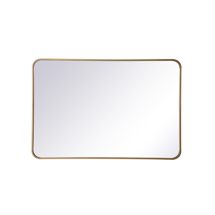 Elegant Decor Evermore Soft Corner Rectangular Mirror 27X40", Brass
