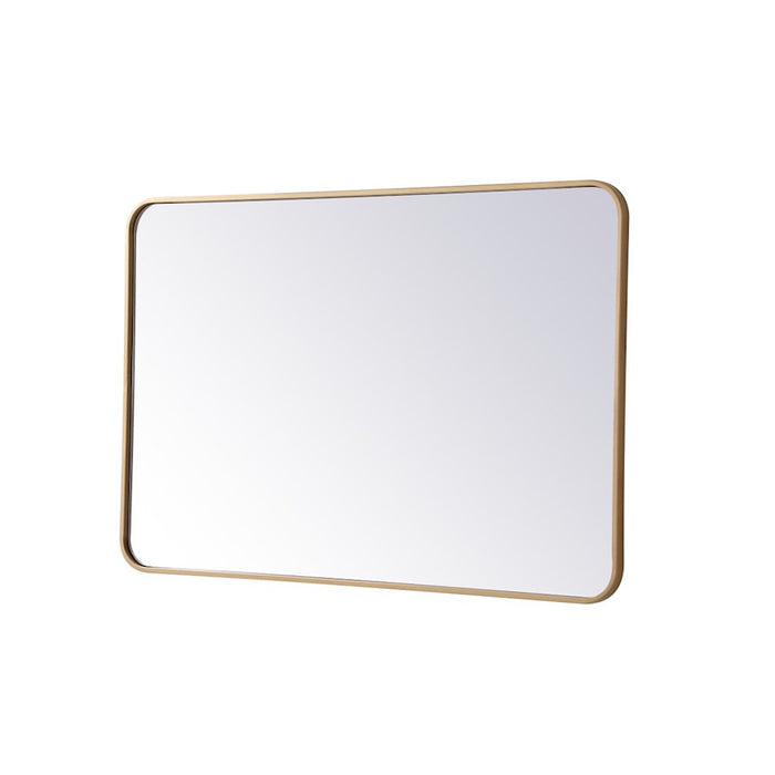 Elegant Decor Evermore Soft Corner Rectangular Mirror 27X40", Brass
