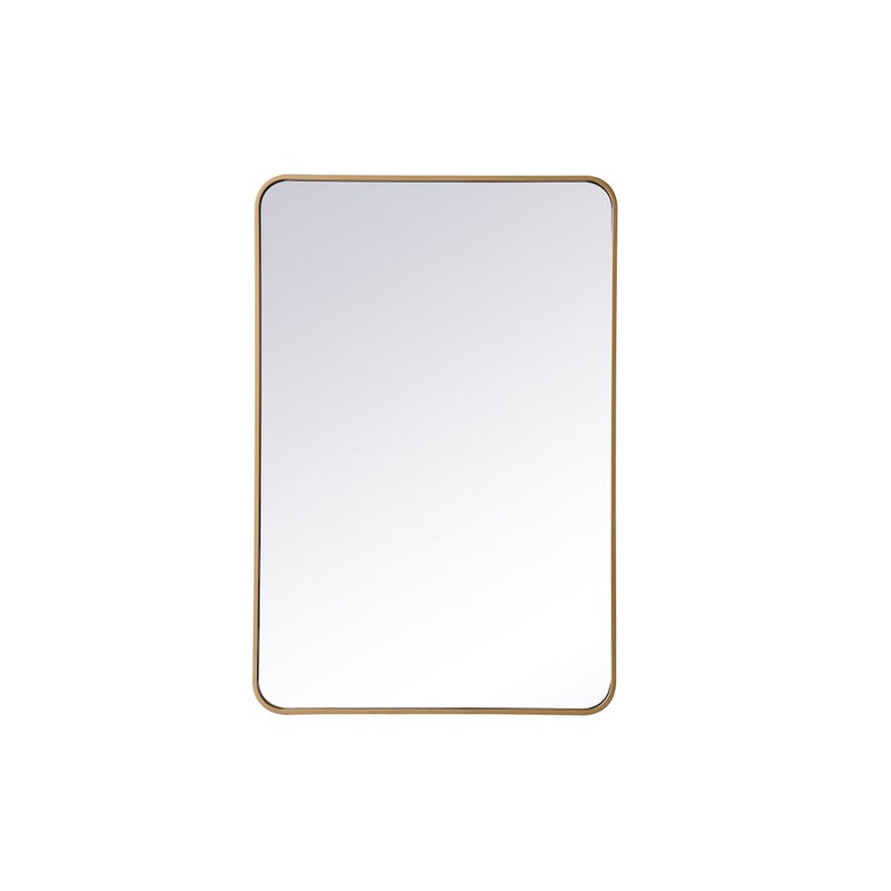 Elegant Decor Evermore Soft Corner Rectangular Mirror 27X40", Brass