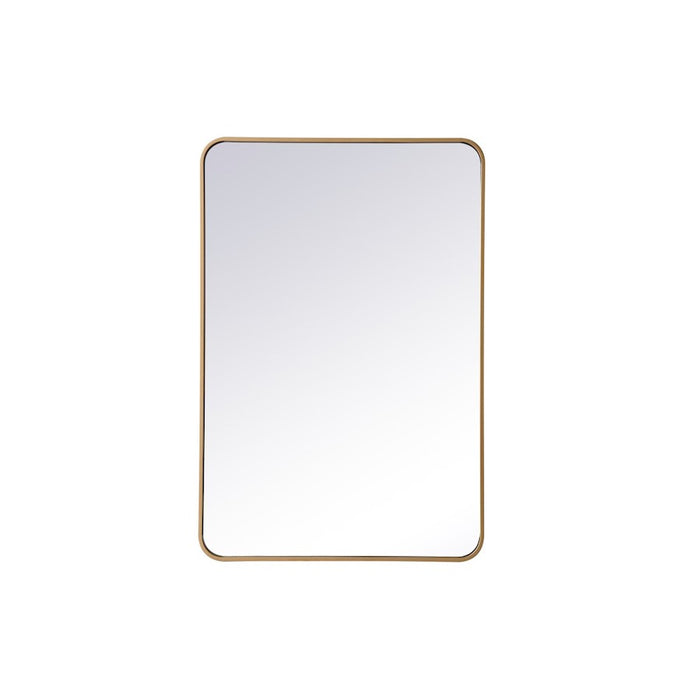 Elegant Decor Evermore Soft Corner Rectangular Mirror 27X40", Brass