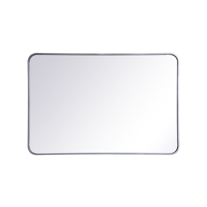 Elegant Decor Evermore Soft Corner Rectangular Mirror 27X40", Silver