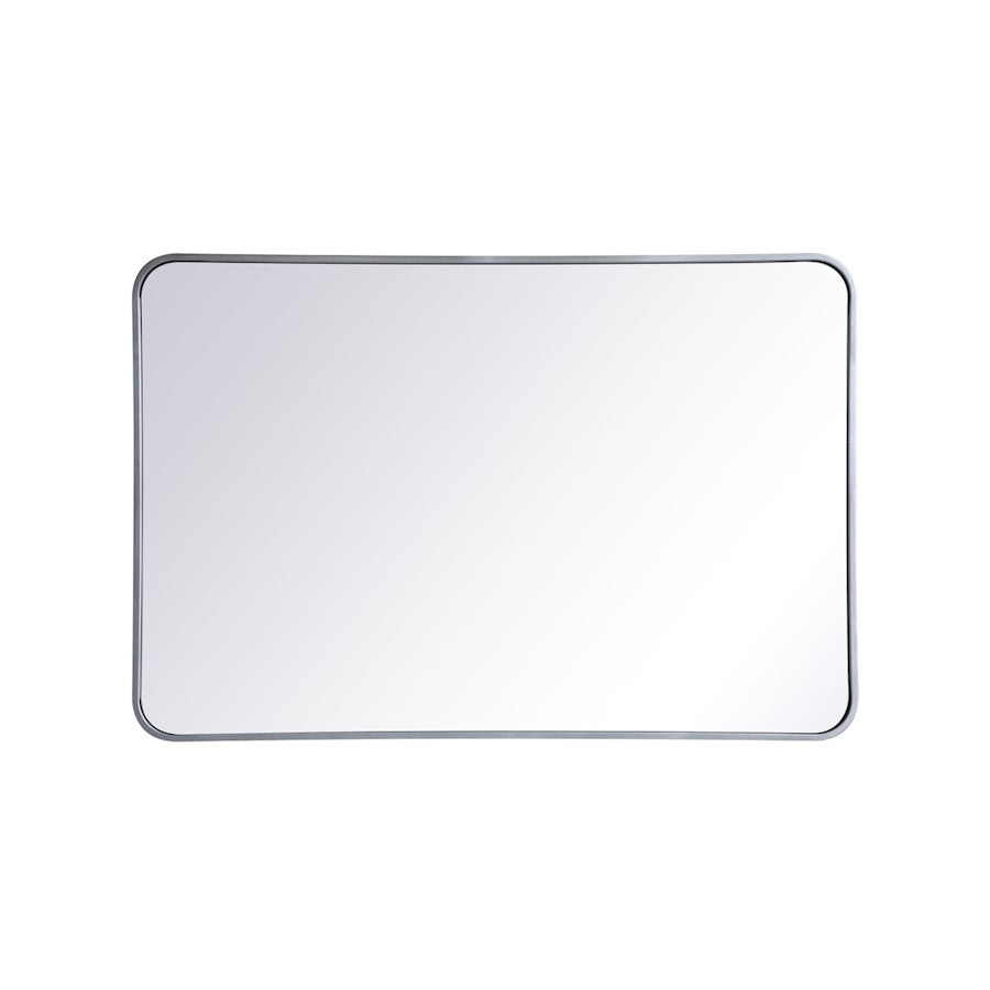 Elegant Decor Evermore Soft Corner Rectangular Mirror 27X40", Silver