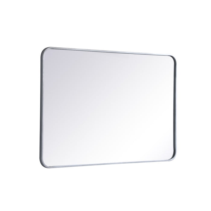 Elegant Decor Evermore Soft Corner Rectangular Mirror 27X40", Silver