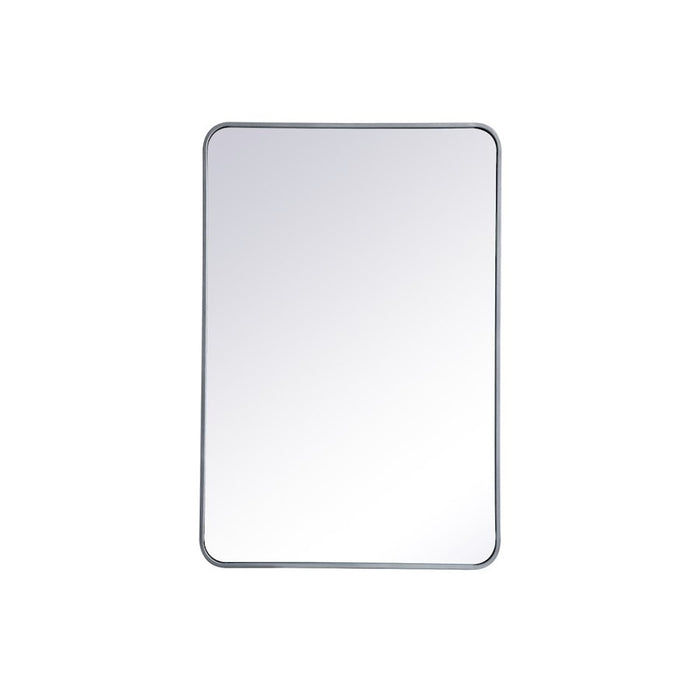Elegant Decor Evermore Soft Corner Rectangular Mirror 27X40", Silver