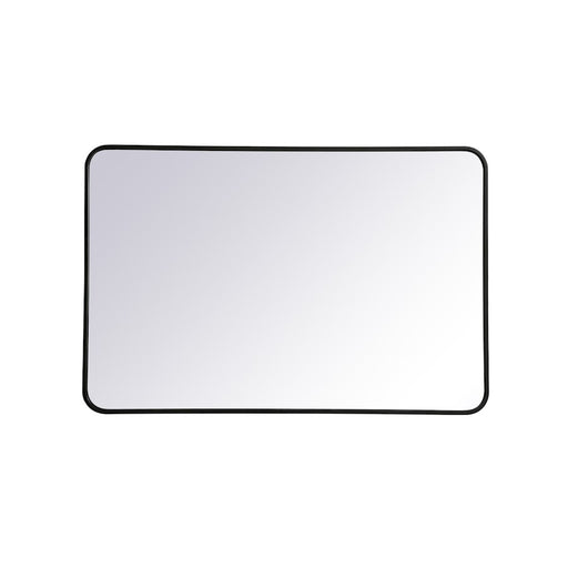 Elegant Decor Evermore Soft Corner Rectangular Mirror 28X42", Black