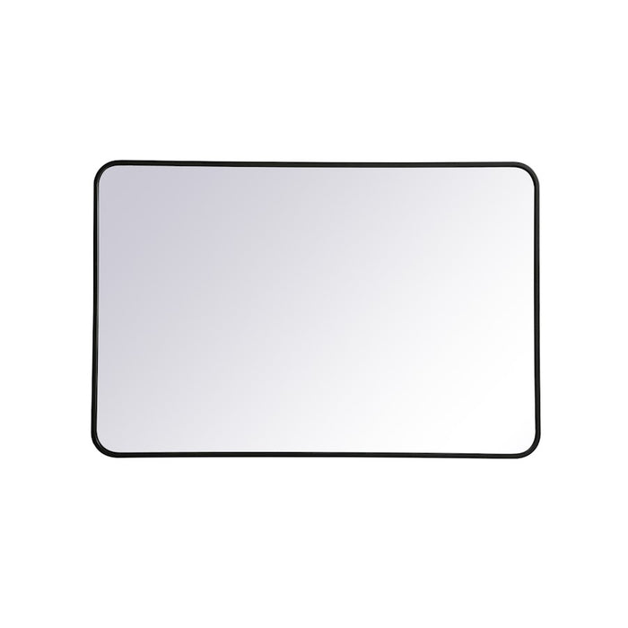 Elegant Decor Evermore Soft Corner Rectangular Mirror 28X42", Black