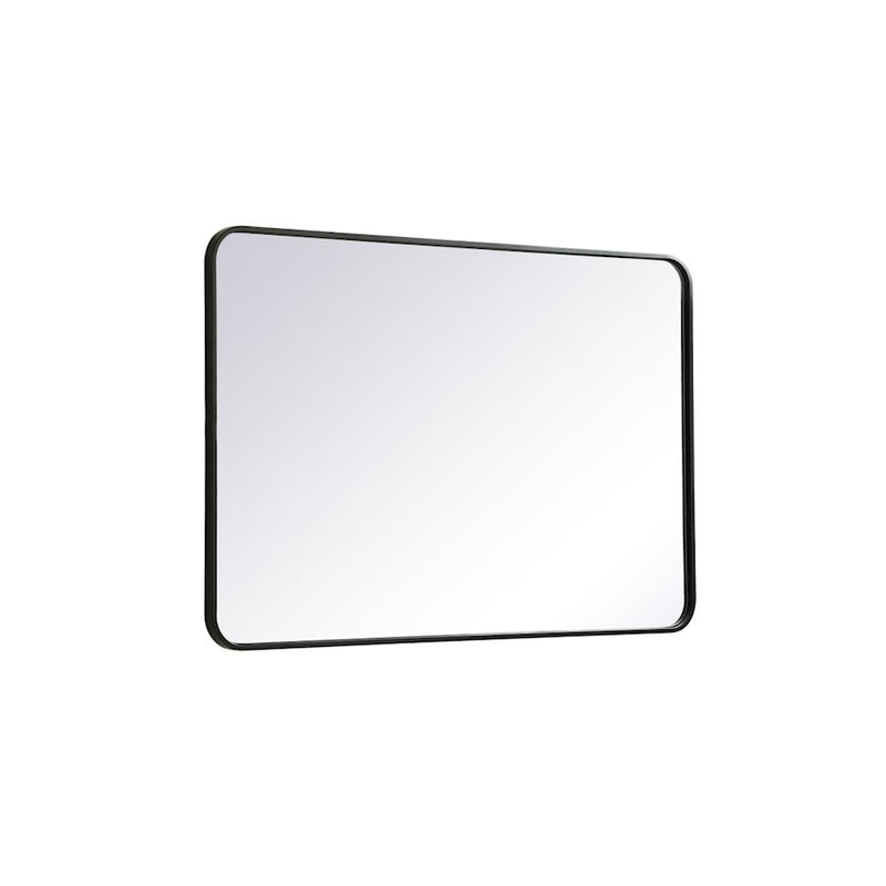 Elegant Decor Evermore Soft Corner Rectangular Mirror 28X42", Black
